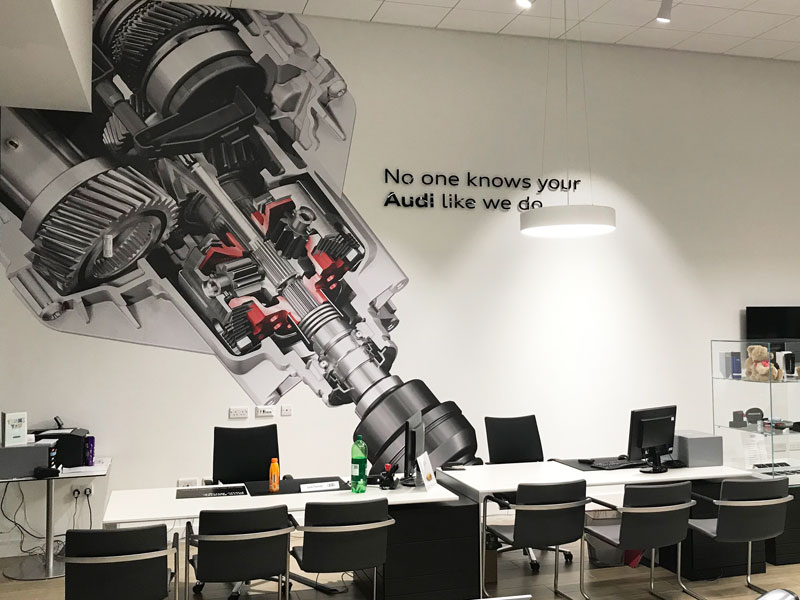 impactful wall graphics for Audi